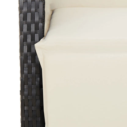 Set da Pranzo da Giardino 5 pz Nero con Cuscini in Polyrattan | homemem39