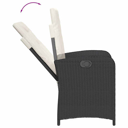 Set da Pranzo da Giardino 5 pz Nero con Cuscini in Polyrattan | homemem39