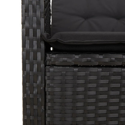 Set da Pranzo da Giardino 5 pz Nero con Cuscini in Polyrattan | homemem39