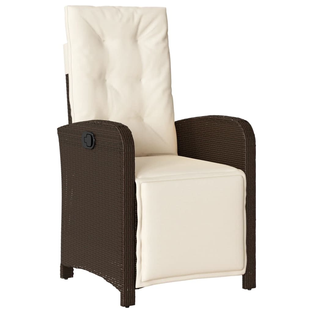 Set da Pranzo da Giardino 7pz con Cuscini in Polyrattan Marrone | homemem39
