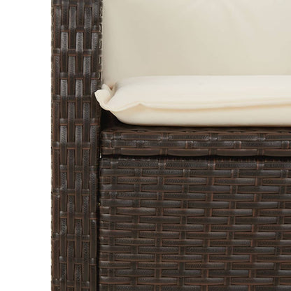 Set da Pranzo da Giardino 5pz con Cuscini in Polyrattan Marrone | homemem39