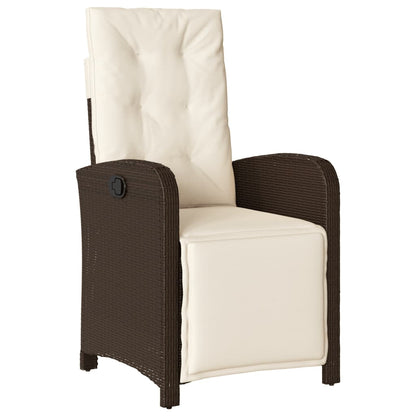 Set da Pranzo da Giardino 5pz con Cuscini in Polyrattan Marrone | homemem39