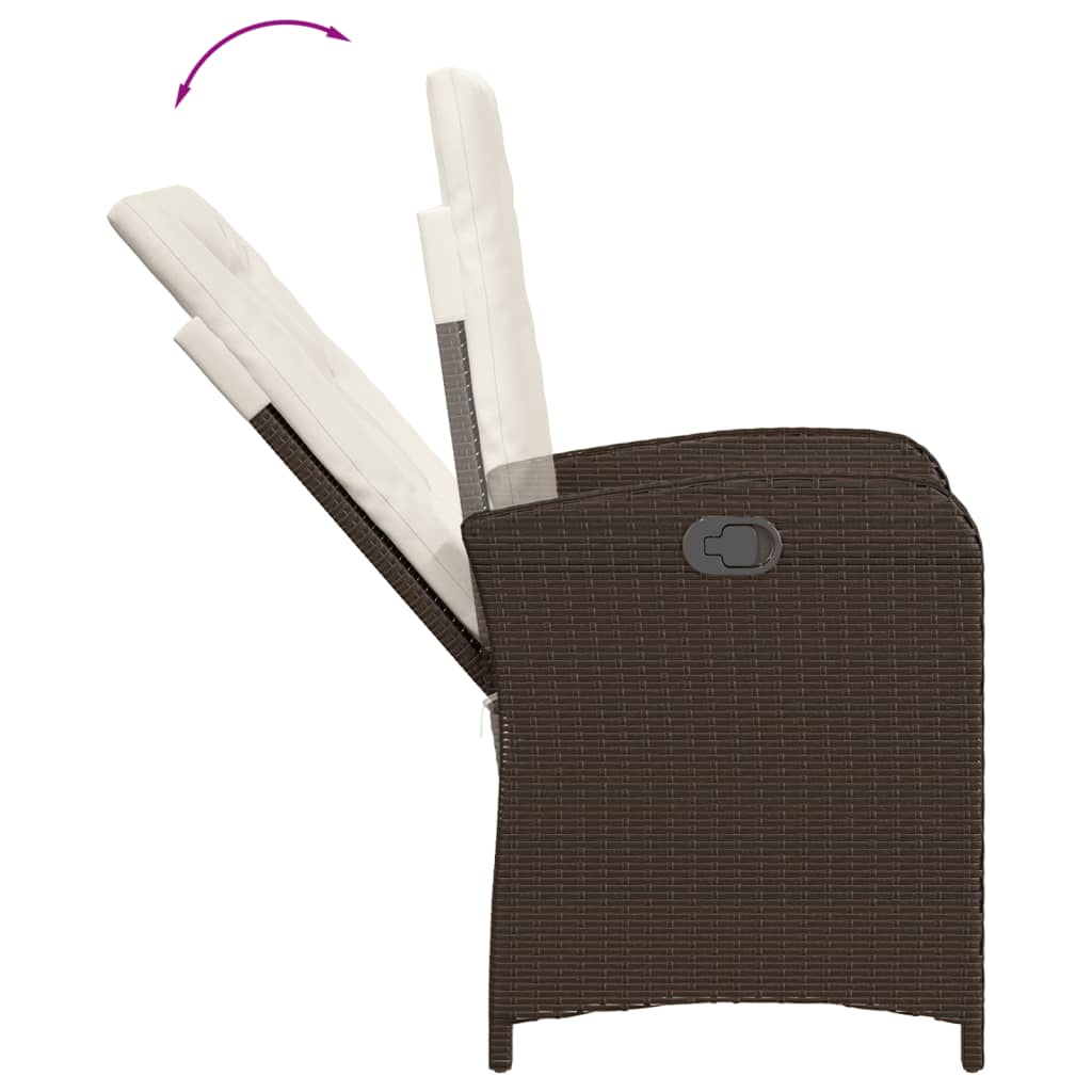 Set da Pranzo da Giardino 7pz con Cuscini in Polyrattan Marrone - homemem39