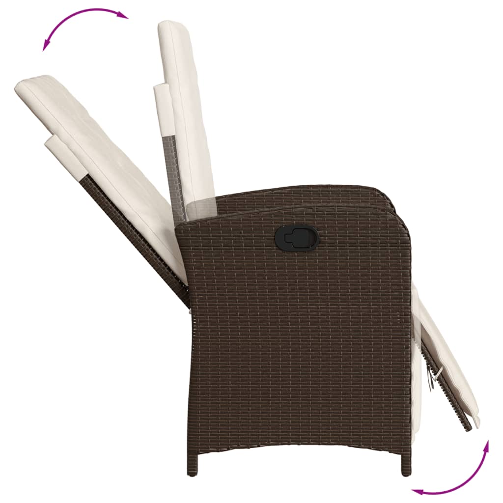 Set da Pranzo da Giardino 7pz con Cuscini in Polyrattan Marrone - homemem39