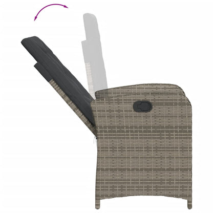 Set da Pranzo da Giardino 7 pz con Cuscini in Polyrattan Grigio - homemem39