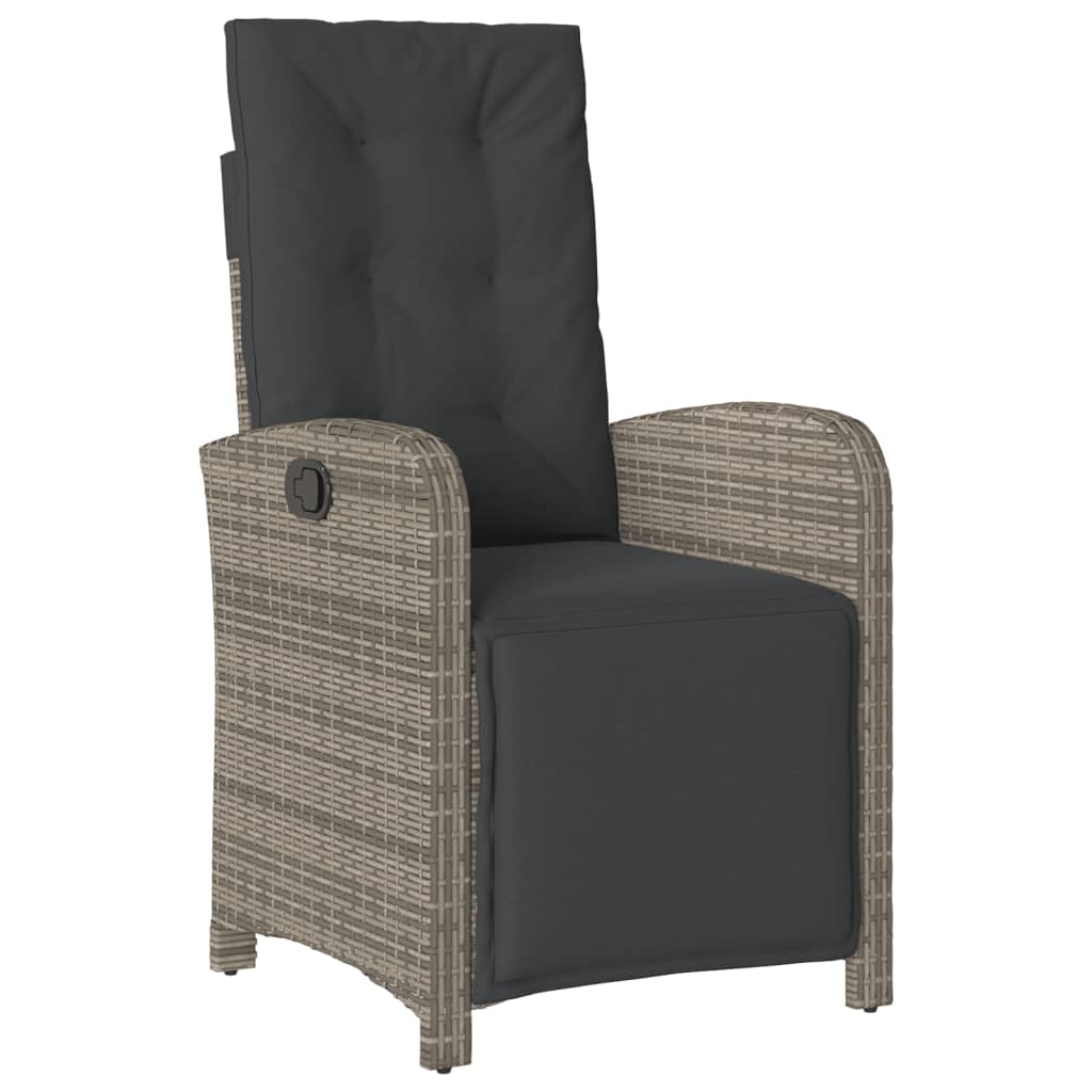 Set da Pranzo da Giardino 5 pz con Cuscini in Polyrattan Grigio | homemem39