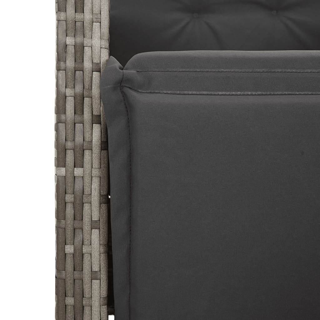 Set da Pranzo da Giardino 5 pz con Cuscini in Polyrattan Grigio | homemem39