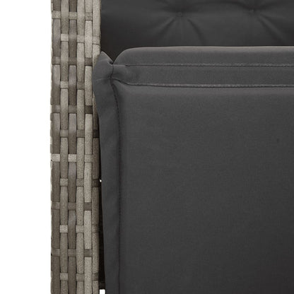 Set da Pranzo da Giardino 5 pz con Cuscini in Polyrattan Grigio | homemem39