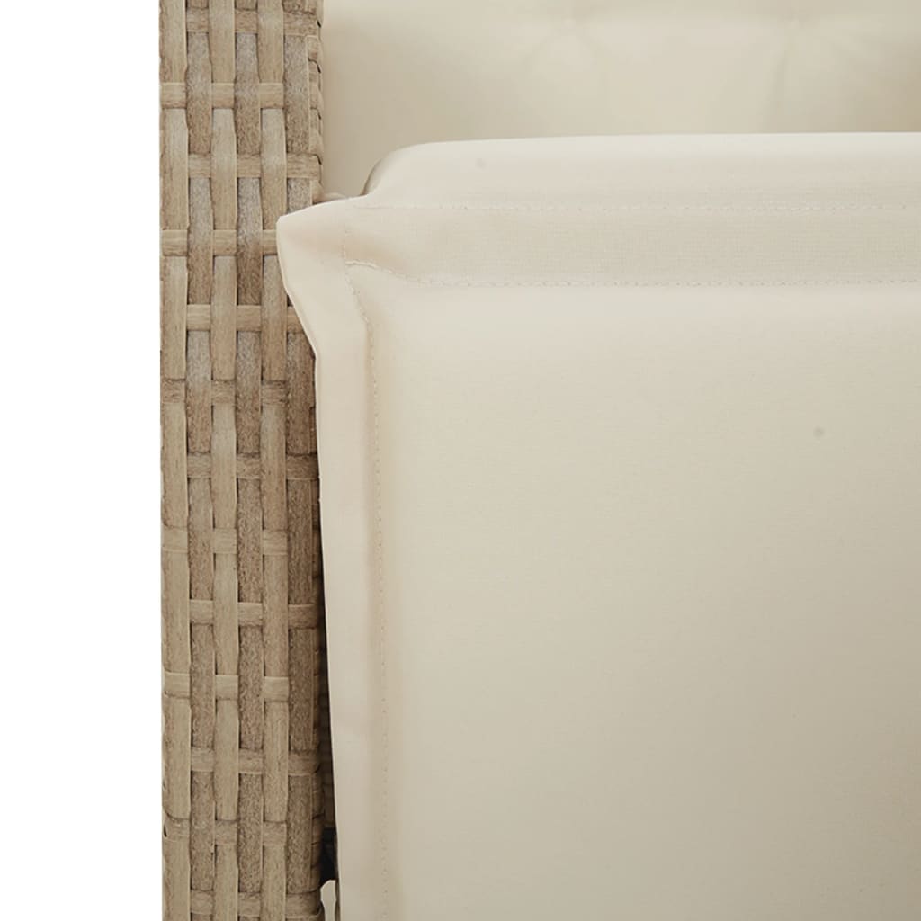 Set da Pranzo da Giardino 7 pz con Cuscini Beige in Polyrattan | homemem39