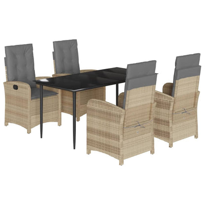 Set Pranzo da Giardino 5 pz con Cuscini Beige Misto Polyrattan | homemem39