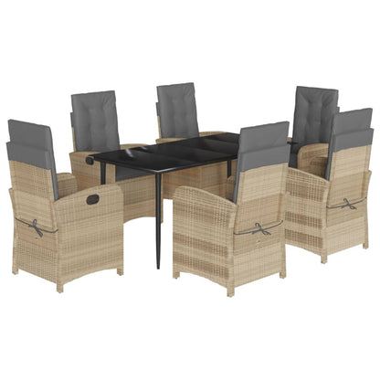 Set Pranzo da Giardino 7 pz con Cuscini Beige Misto Polyrattan | homemem39