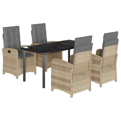 Set Pranzo da Giardino 5 pz con Cuscini Beige Misto Polyrattan | homemem39