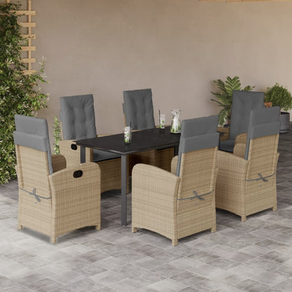 Set Pranzo da Giardino 7 pz con Cuscini Beige Misto Polyrattan | homemem39