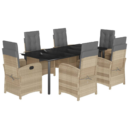 Set Pranzo da Giardino 7 pz con Cuscini Beige Misto Polyrattan | homemem39