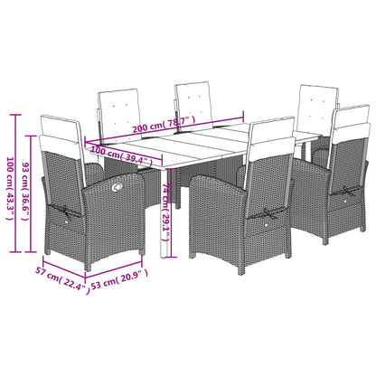 Set Pranzo da Giardino 7 pz con Cuscini Beige Misto Polyrattan | homemem39