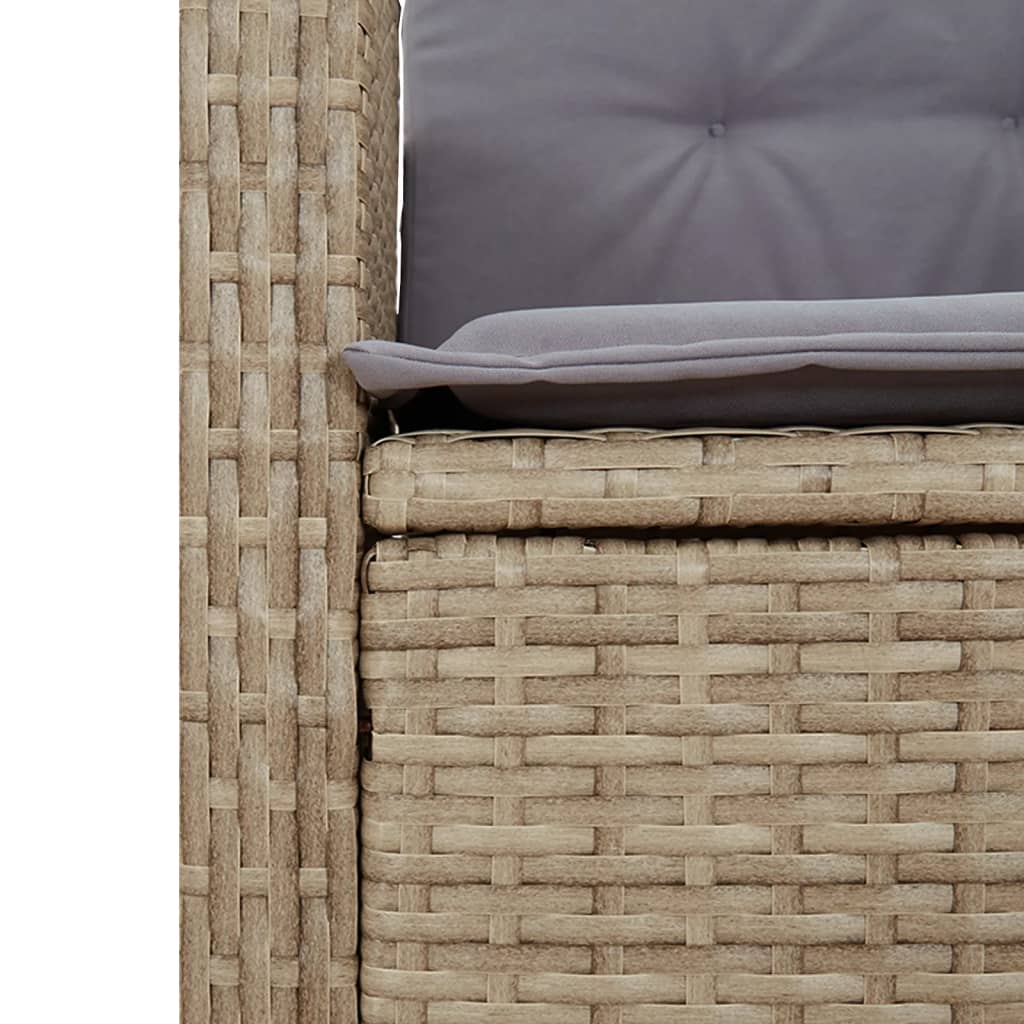 Set Pranzo da Giardino 9 pz con Cuscini Beige Misto Polyrattan - homemem39
