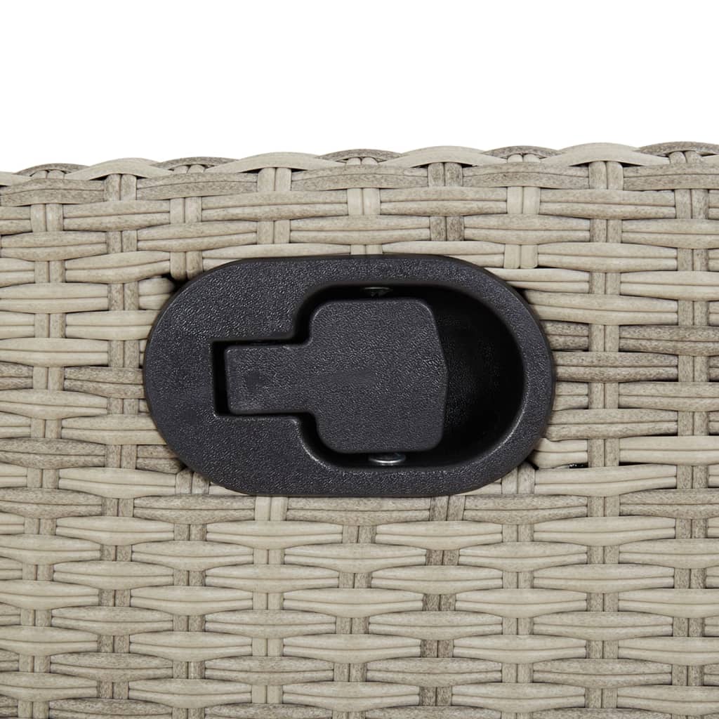 Set Pranzo da Giardino 5pz con Cuscini Grigio Chiaro Polyrattan | homemem39