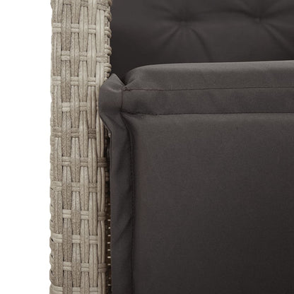 Set Pranzo da Giardino 9pz con Cuscini Grigio Chiaro Polyrattan | homemem39
