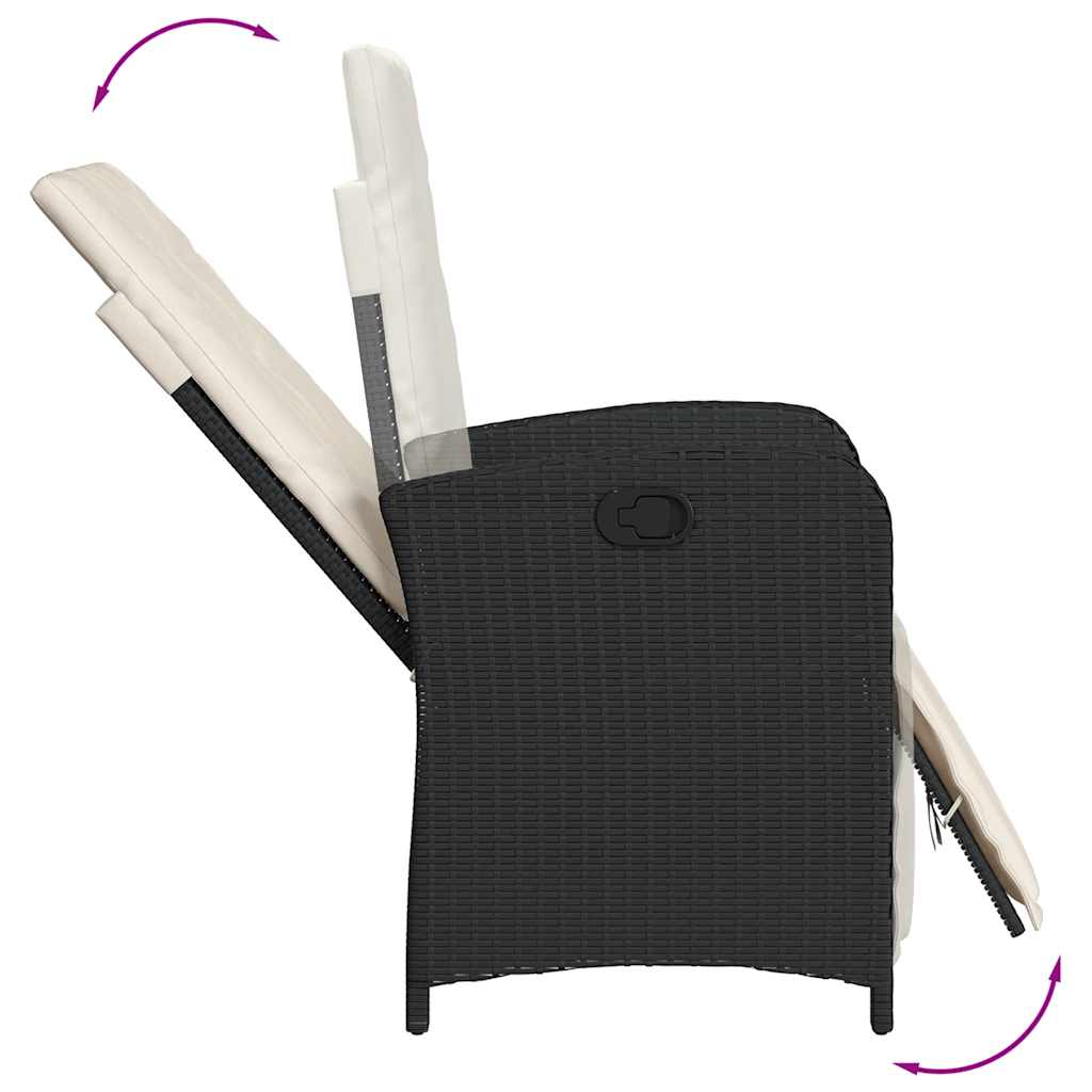 Set da Bistrò 3 pz con Cuscini Nero in Polyrattan | homemem39
