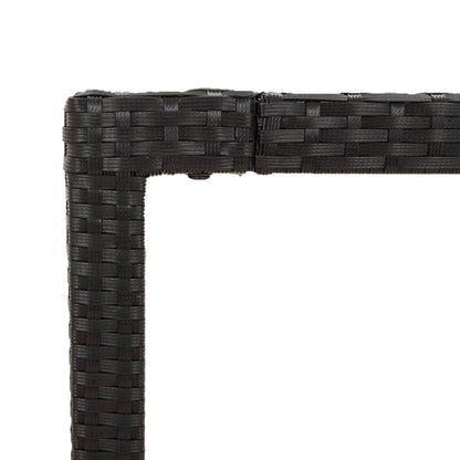 Set da Pranzo da Giardino 7 pz Nero con Cuscini in Polyrattan | homemem39