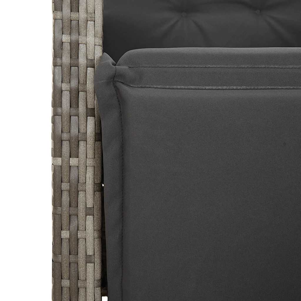 Set da Pranzo da Giardino 7 pz con Cuscini in Polyrattan Grigio | homemem39