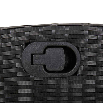 Set da Pranzo da Giardino 5 pz Nero con Cuscini in Polyrattan | homemem39