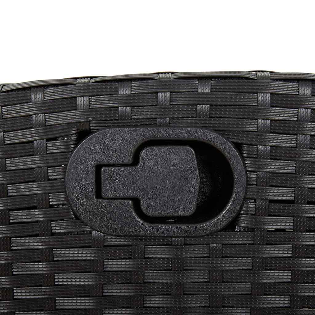 Set da Pranzo da Giardino 7 pz Nero con Cuscini in Polyrattan | homemem39