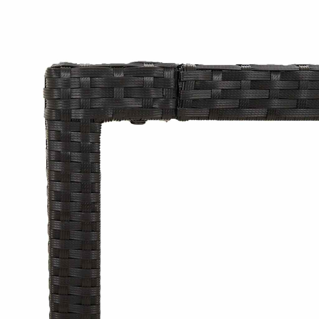 Set da Pranzo da Giardino 7 pz Nero con Cuscini in Polyrattan | homemem39