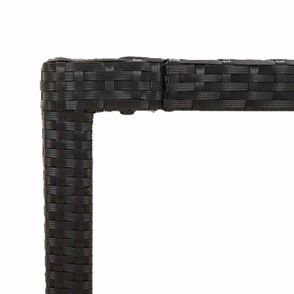 Set da Pranzo da Giardino 7 pz Nero con Cuscini in Polyrattan | homemem39