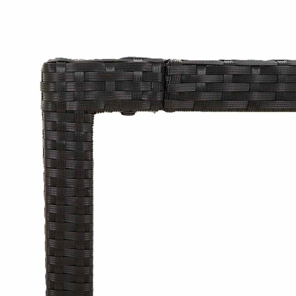 Set da Pranzo da Giardino 9 pz con Cuscini Nero in Polyrattan | homemem39