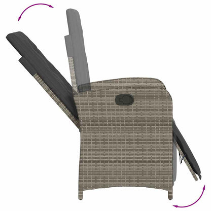 Set da Pranzo da Giardino 5 pz con Cuscini in Polyrattan Grigio | homemem39