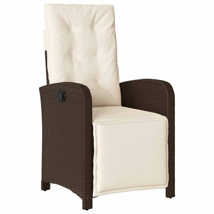 Set da Pranzo da Giardino 7pz con Cuscini in Polyrattan Marrone | homemem39