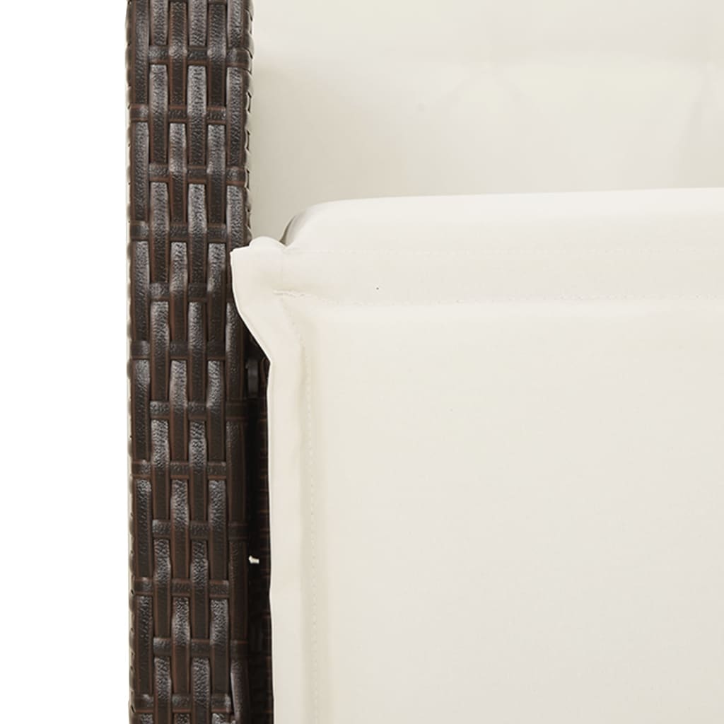 Set da Pranzo da Giardino 7pz con Cuscini in Polyrattan Marrone | homemem39