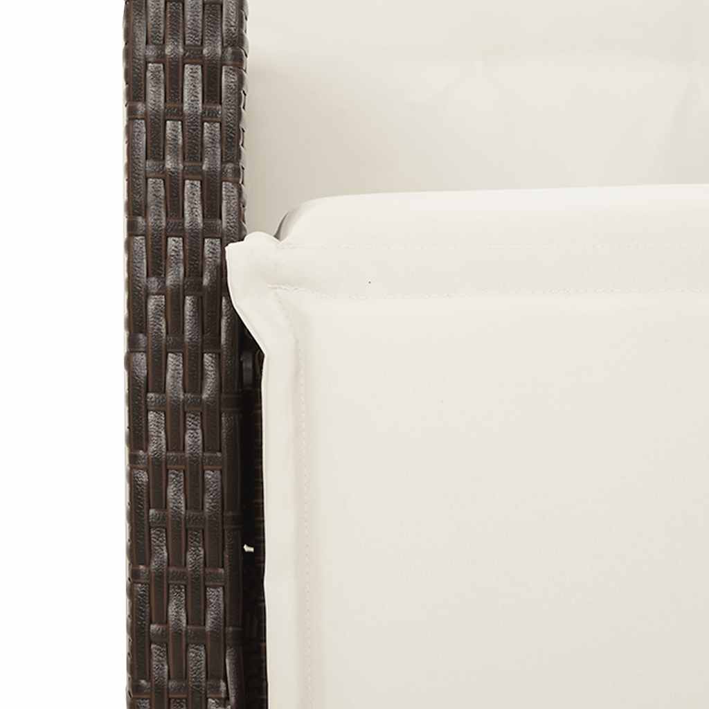 Set da Pranzo da Giardino 9pz con Cuscini Marrone in Polyrattan | homemem39
