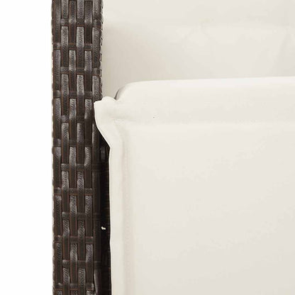 Set da Pranzo da Giardino 9pz con Cuscini Marrone in Polyrattan | homemem39