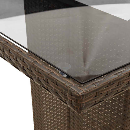 Set da Pranzo da Giardino 9pz con Cuscini Marrone in Polyrattan | homemem39