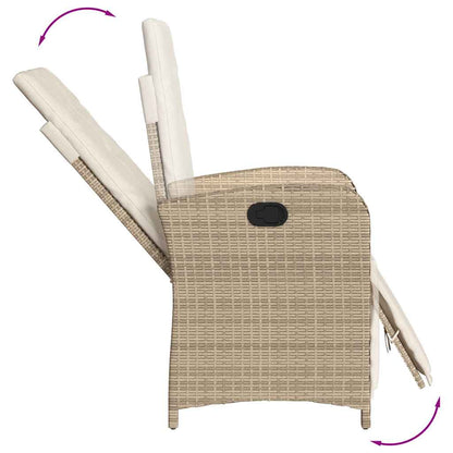 Set da Pranzo da Giardino 7 pz con Cuscini Beige in Polyrattan | homemem39