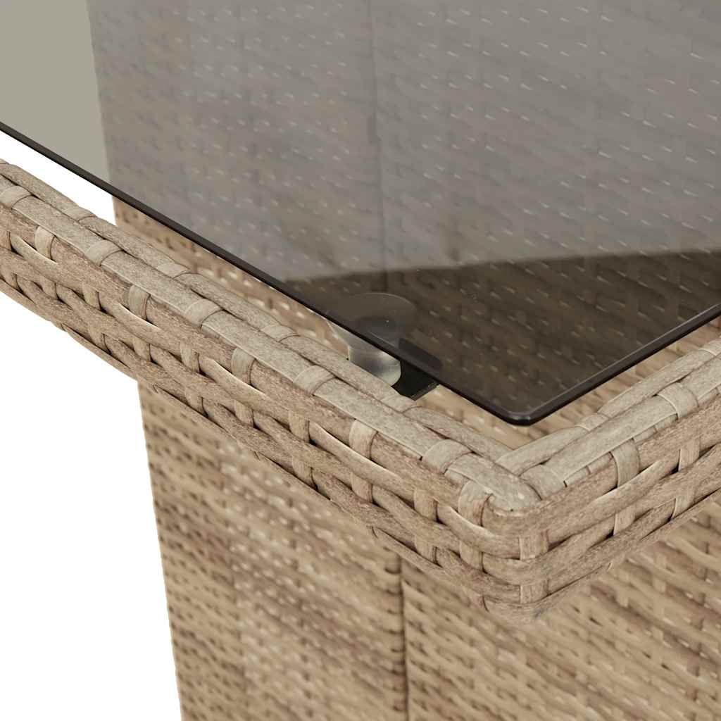 Set da Pranzo da Giardino 7 pz con Cuscini Beige in Polyrattan | homemem39