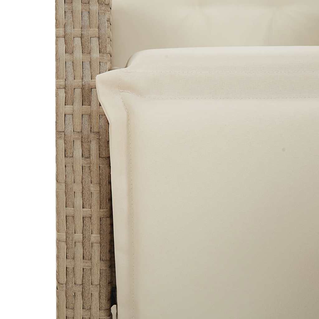 Set da Pranzo da Giardino 7 pz con Cuscini Beige in Polyrattan | homemem39