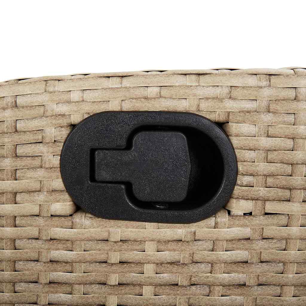 Set da Pranzo da Giardino 9 pz con Cuscini Beige in Polyrattan | homemem39