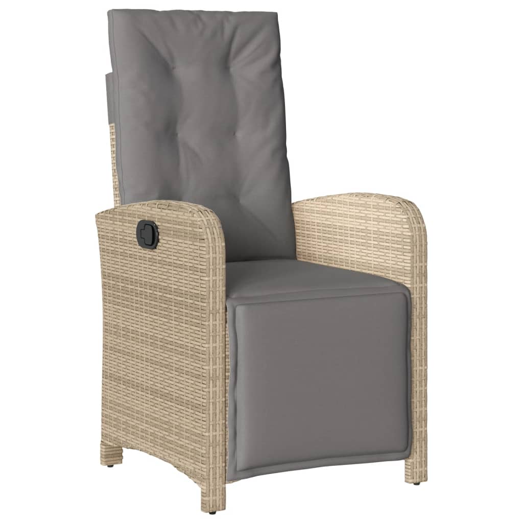 Set da Pranzo da Giardino 9 pz con Cuscini Beige in Polyrattan | homemem39