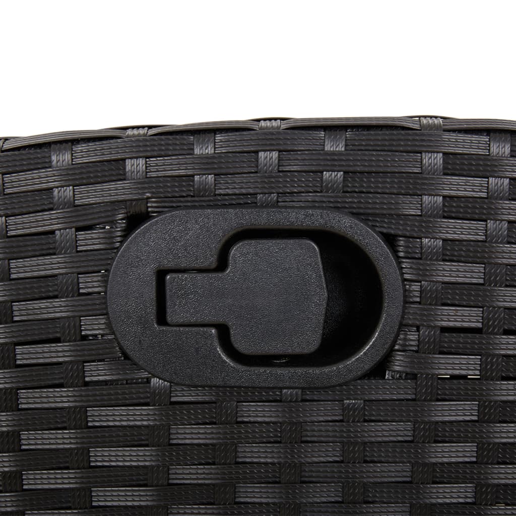 Set da Pranzo da Giardino 7 pz Nero con Cuscini in Polyrattan | homemem39