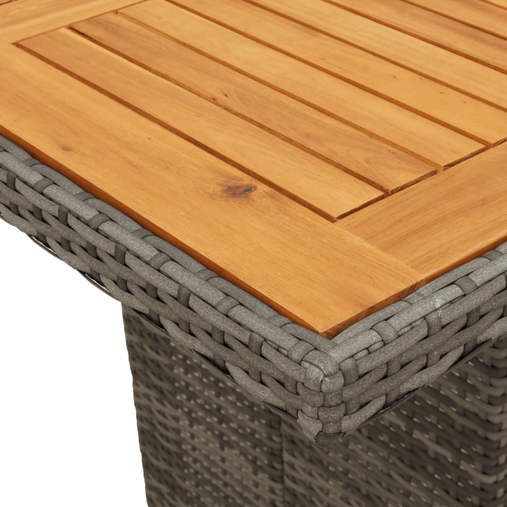 Set da Pranzo da Giardino 7 pz con Cuscini in Polyrattan Grigio | homemem39