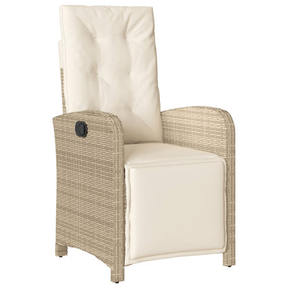 Set da Pranzo da Giardino 9 pz con Cuscini Beige in Polyrattan | homemem39