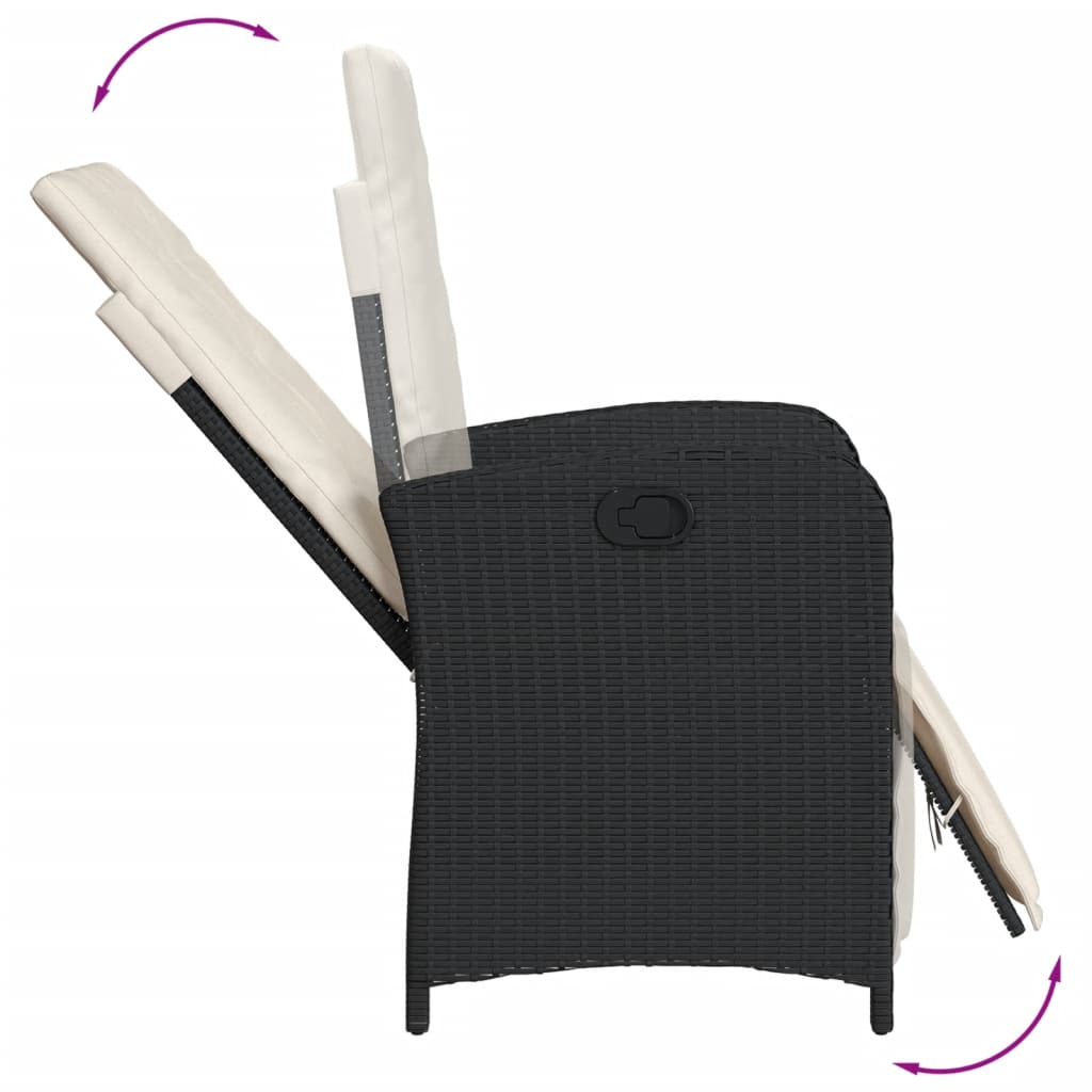 Set da Bistrò 3 pz con Cuscini Nero in Polyrattan | homemem39