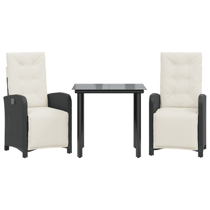 Set da Bistrò 3 pz con Cuscini Nero in Polyrattan - homemem39