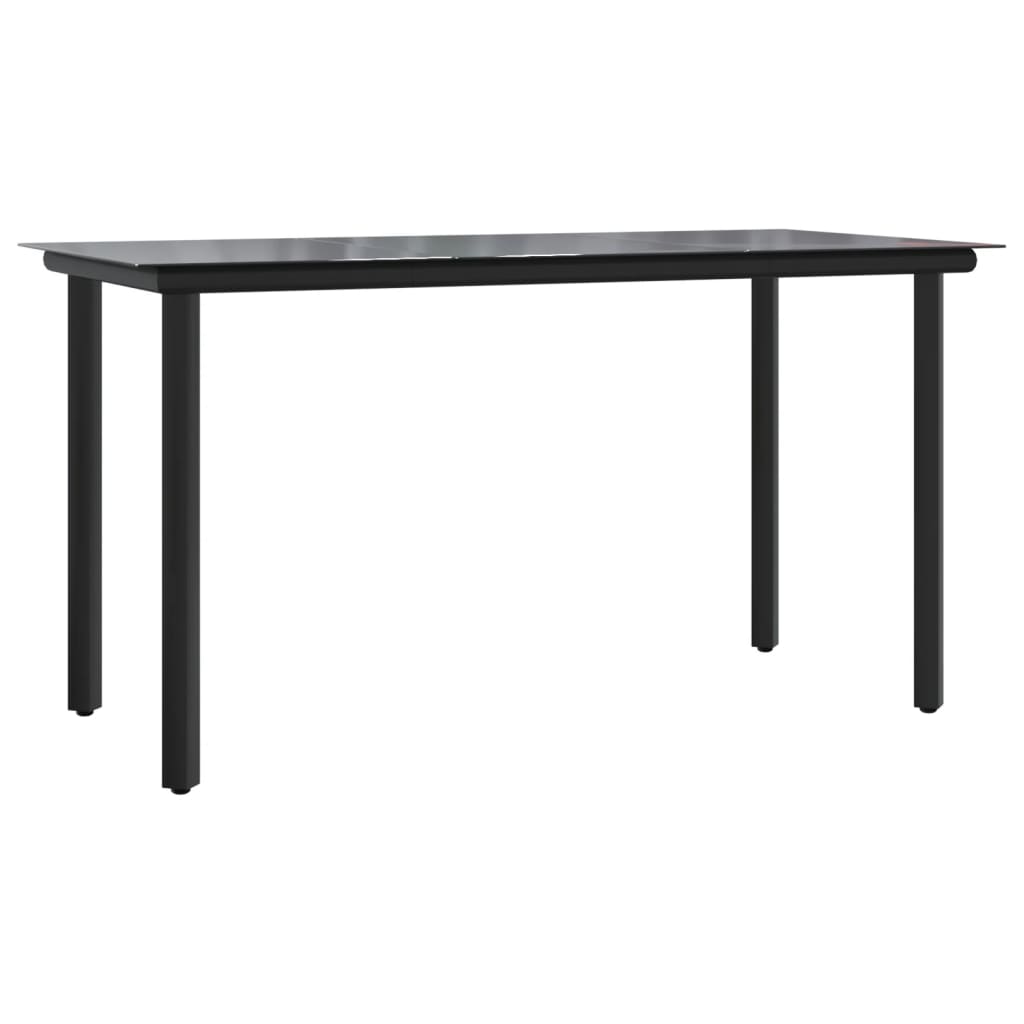 Set da Pranzo da Giardino 7 pz Nero con Cuscini in Polyrattan | homemem39