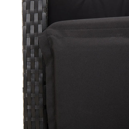 Set da Pranzo da Giardino 7 pz Nero con Cuscini in Polyrattan | homemem39