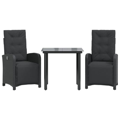 Set da Bistrò 3 pz con Cuscini Nero in Polyrattan - homemem39