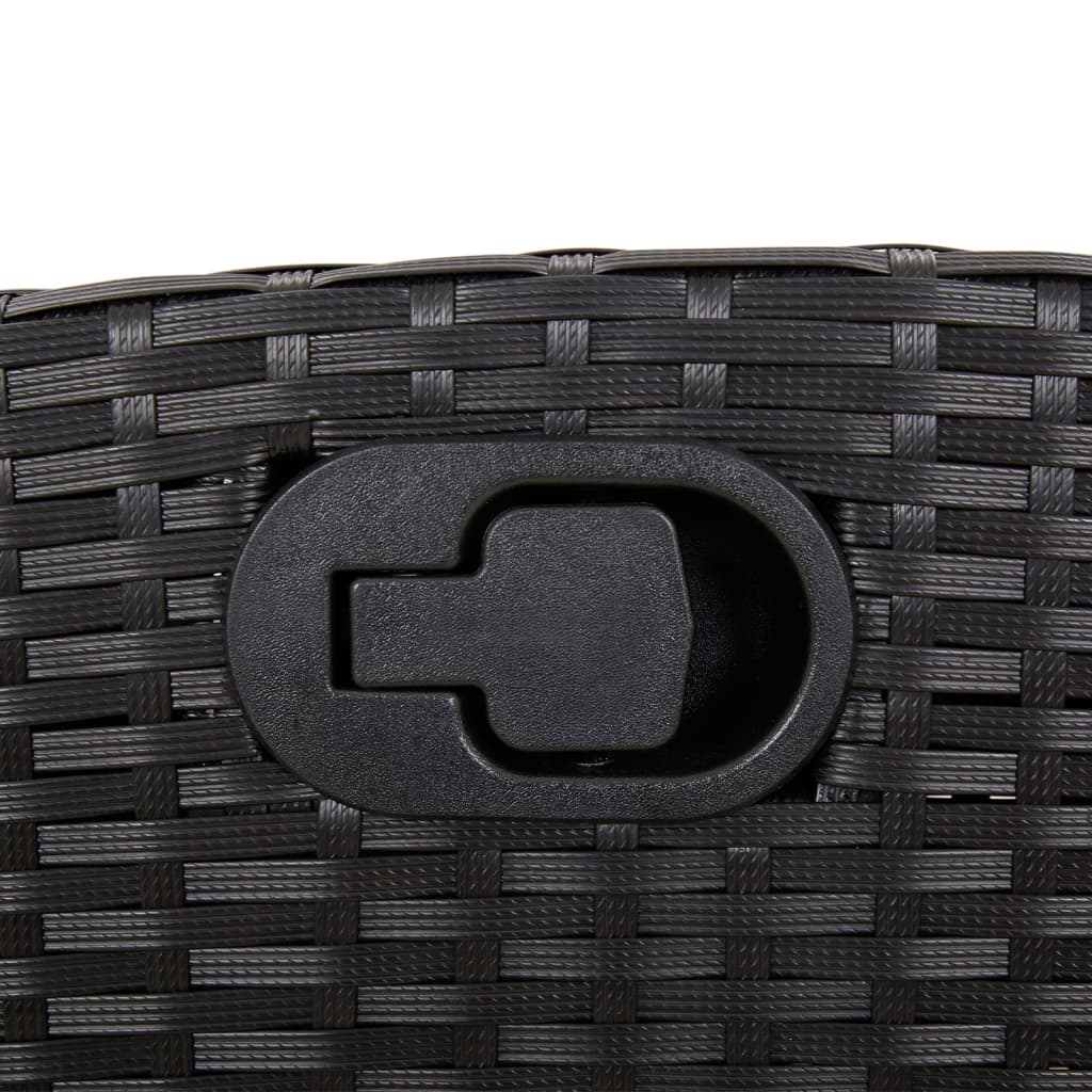 Set da Pranzo da Giardino 5 pz Nero con Cuscini in Polyrattan | homemem39